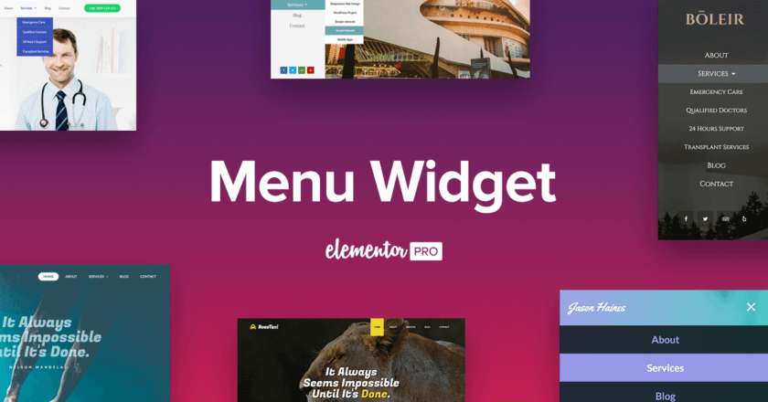 elementor menu widget